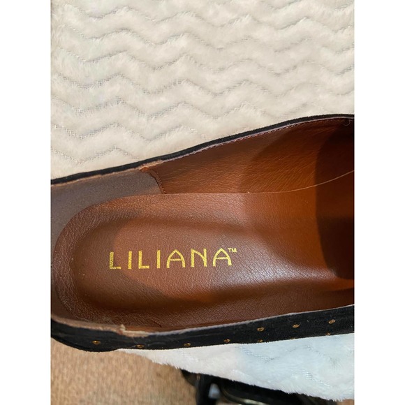 Black and Gold Studded Loafers - Picture 2 of 3